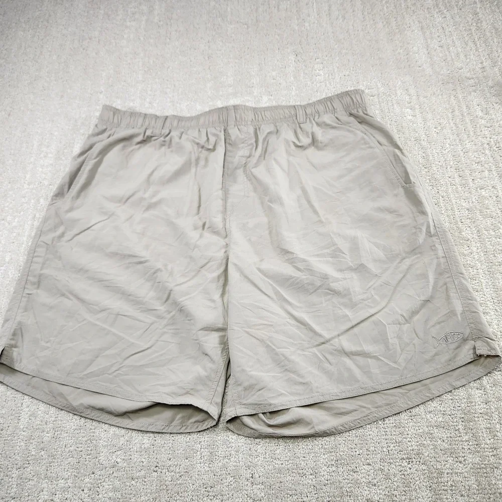 Aftco Shorts Men XL Hybrid Fishing Swim Elastic Waist‎ Chino Lined Quick Dry 10